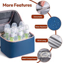 NCVI Breastmilk Cooler Bag, Breast Pump Bag with 2 Ice Pack Fits 6 Bottles, Double Layer Breast Milk Cooler Travel Bag Baby Bottle, for Travel, Nursing Mom Daycare, Work, Picnic (SkyBlue) by TinyTreasures Baby Boutique