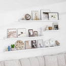 Solid Ash Wood Picture Ledge Shelf, 24 Inch Floating Shelves with Lip Set of 2, Photo Ledge Shelf Nursery Bookshelf Wall Mounted for Living Room Bedroom Decor, White by TinyTreasures Baby Boutique