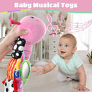 Baby Toys 6-12 Months Music Caterpillar Infant Toys Stuffed Animals 0-3-6 Months Teething Tummy Time Sensory Toys with Mirror Rattle&Pull String for Boys Girls Birthday Gifts|Pink,Knot Limb by TinyTreasures Baby Boutique