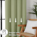 Simplebrand Ava Sage Green Extra Long 10ft Room Daekening Curtains for Patio 120 Inches Long 2 Panels Set, Solid Thermal Insulated Energy Saving Rod Pocket Window Treatment Drapes, 50 Wx120 L by TinyTreasures Baby Boutique
