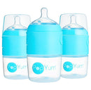 PopYum 5 oz Blue Anti-Colic Formula Making/Mixing/Dispenser Baby Bottles, 3-Pack with