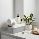 DECOMOMO Small Storage Basket, Closet Storage Bins, Baskets for Organizing Shelves (Grey & White, Small - 6 Pack) by CozyNest Decor