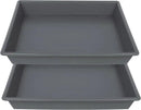 Square Plant Saucer 14 Inch 2 Pack，Plant Stand Plant Trays for Pots Heavy Duty Gray Plastic Plant Saucers for Indoors Outdoors, Flower Pot No Holes Plant Lover Gardening Gifts by GreenHaven Gardens