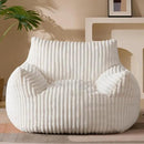 Giant Plush Bean Bag Chair for Adults with Armrests - Oversized Comfy Beige Beanbag Lounge Lazy Floor Sofa Accent Chair for Living Room, Bedroom & Dorm, Cozy Fluffy Single Cloud Mini Couch by CozyNest Decor