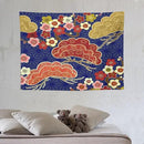 HZOHNAGO Japanese Tapestry Art Abstract Colorful Cherry Blossom Blue Background Pattern Printed Wall Tapestry Painting Wall Hanging for Bedroom Living Room Dorm 40" W x 30" H by CozyNest Decor