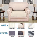 H.VERSAILTEX Super Stretch Individual Seat Cushion Covers Sofa Covers Couch Cushion Covers Slipcover Sets Thick Jacquard Textured Twill Fabric (1 Piece Chair Cushion Cover, Natural) by CozyNest Decor