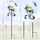 VCUTEKA Solar Lights Outdoor Metal Garden Stake Waterproof Crackle Glass Globe Garden Decor Butterfly for Pathway, Lawn, Patio, Yard by CozyNest Decor