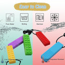 Chew Necklaces for Sensory Kids, 5PCS Building Block Silicone Chewy Necklace for Boys and Girls with Autism Biting Chewing, BPA Free Teether Toys for Baby Toddler and Infant Teething by TinyTreasures Baby Boutique