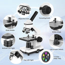 40X-2000X Monocular Microscope for Adults & Kids - Wozel Compound Microscopes for Kids with Dual LED Lights - Professional Biological Microscope with Phone Adapter Slide Set for School Home Education by TinyTreasures Baby Boutique