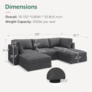 HONBAY Modular Sectional Sofa with Storage Corduroy U Shaped Sofa Modular Sectional Couches for Living Room,Dark Grey by CozyNest Decor