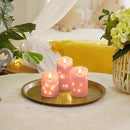 Homemory Flameless Candles with String Lights, 3 Pack Embedded Fairy String Lights LED Candles, Electric Flickering Candles with Remote Control and Timer, Real Wax, Pink by CozyNest Decor