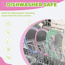 3-Pack Stainless Steel Baby Plates with Suction, BPA-Free Stainless Steel Kids Plates, 9" Divided Toddler Plate for Dishwasher Safe, Non-Slip Silicone Base, Detachable (Pink, Gray, Purple) by TinyTreasures Baby Boutique