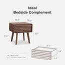 mopio Ensley Nightstand, Side Table, End Table, Mid Century Modern Nightstand with Drawer, Bedside Tables, Small Nightstands with Storage, for Living Room, Bedroom (Single) by CozyNest Decor