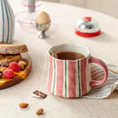 Vibrant Striped Ceramic Coffee Mug - Unique Red Design, 12oz, Microwave & Dishwasher Safe, Perfect for Daily Brews tea or coffee by CozyNest Decor