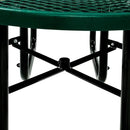 Global Industrial 46" Round Picnic Table, Expanded Metal, Green Thermoplastic Coating, Attached Benches, 1-1/2” Umbrella Pole Hole, Outdoor-Rated, 1000 lb Capacity by GreenHaven Gardens