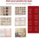 BOOVO Jewelry Box For women, 6 Layer Large Jewelry Organizer With Mirror, Multi-Function Storage Box With Lock, Accessory Holder With 5 Drawers, For Earrings Necklace Ring Bracelet (White) by TinyTreasures Baby Boutique
