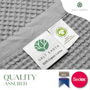 Salt Earth GOTS Certified 100% Organic Cotton Throw Blanket, 90" X 90" Waffle Blankets & Throws for Bed, Throw Blanket for Couch,Modern and Cozy Blanket,All Seasons, Comfy Soft Blanket(Scottish Grey) by TinyTreasures Baby Boutique
