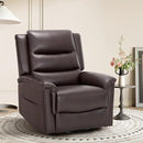 COLAMY Oversized Leather Recliner Chair, 360°Swivel Rocking Manual Recliner with Thick Cushioned Padding Backrest and Wide Seat - Darkbrown by CozyNest Decor