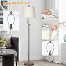 Modern Floor Lamp Adjustable Height Standing Lamp Tall Lamp with 3 Color Temperatures Floor Lamps for Living Room Bedroom Office Beige Shade Bulb Included-Brown by CozyNest Decor