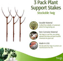 Stackable Plant Support Stakes, Stem Holder Structures for Indoor & Outdoor Use, Garden Accessories for Climbing & Potted Plants, Trellis Alternative - Begonia Red, 3 Pack, 17" L by GreenHaven Gardens