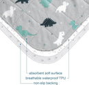 Potty Training Pee Pads for Kids, Toddlers Mattress Pad 100% Waterproof, Non Slip 34''x 36'' Bed Wetting Pad for Twin Beds, Washable, Reusable Mattress & Sheet Protector, Dinosaur by TinyTreasures Baby Boutique