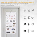Freegrace Hanging Jewelry Organizer Revolving Hanger - Secure Zipper Closure - 50 Pockets - Foldable Storage & Display Solution - For All Jewelry & Bijoux (White) by CozyNest Decor