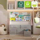 NACHES Kids Bookshelf and Toy Storage Bins, Children Bookcase Toddler Book Display Cabinet with 5 Toy Organizer Boxes for Playroom,Reading Room,Toddler Room,Nursery,Classroom by CozyNest Decor