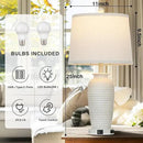 25" Farmhouse Jar Table Lamps Set of 2,Rustic Cream Pot Table Lamp for Bedroom, Living Room,3 Way Touch Control Rustic Bedside Lamps with USB A+C Ports & AC Outlet(LED Bulbs Included) by CozyNest Decor