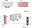 SZELAM Alarm Clock for Bedroom,LED and Mirror Digital Clock Large Display,with Dual USB Charger Ports,Auto Dim,Snooze Mode,Modern Desk/Wall Electronic Clock for Girl Woman Mom Teens - Rose Gold by CozyNest Decor