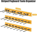CCCEI 3 Modular Pegboard Strip Storage, Metal Peg Slat Wall Mount for Garage, Basement, Garden, Laundry Room Organization. Flexible Tool Organizer for Rake, Shovels, Crafting. Gifts for Men, Yellow. by GreenHaven Gardens