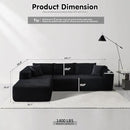 ovios 104" Cloud Sectional Couch with L-Shape Chaise,Modern Modular Sofa with Deep Seat, Upholstered Couches for Living Room Bedroom,No Assembly Required, Black (Plush Corduroy Fabric) by CozyNest Decor
