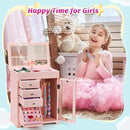 Miratino Jewelry Box for Girls, Kids Jewelry Box with Spinning Dancer, 5 Layer Large Wooden Musical Jewelry Organizer Box Gifts for Little Girls Christmas New Year Birthday Children's Day(Pink) by TinyTreasures Baby Boutique
