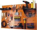 Wall Control 4 ft Metal Pegboard Standard Tool Storage Kit with Orange Toolboard and Black Accessories by GreenHaven Gardens