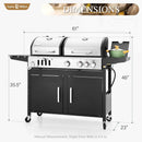 Sophia & William Charcoal and Propane Gas Grill Combo with Side Burner & Porcelain-Enameled Cast Iron Grate, Dual Fuel BBQ Grill for Outdoor, Barbecue Grill, 690 SQIN Cooking Area by GreenHaven Gardens