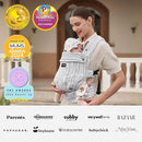 Momcozy Herihuge Baby Carrier - Crafted with Charming Jacquard Weaving, Durable, Stylish and Elegant, All-Day Comfort for Moms, Time Heritage Beige by TinyTreasures Baby Boutique