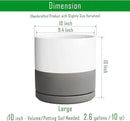 D'vine Dev 10 Inch Ceramic Planter Pot with Drainage Hole and Saucer, Indoor Cylinder Round Planter Pot, White/Speckled Grey, 94-O-E-6 by GreenHaven Gardens