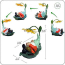 Solar Powered Gnome Garden Statue - Resin Gnome on Green Leaf with Large Yellow Stamen Sunshade, LED Lights Decorations, for Women Men, Outdoor Decor Ornaments for Outside