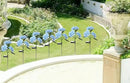 RAYLIDA Solar Lights Outdoor Decorative - 3 Pack Hydrangea Solar Garden Stake Lights Waterproof,Two Lightning Modes & Enlarged Solar Panel (Blue) by GreenHaven Gardens