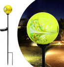 Solar Lights Outdoor Decorative Solar Outdoor Decorative Glass Ball Stakes Waterproof Garden Stake Glass LED Garden Globe Lights for Pathway Yard Lawn Decoration Yellow by CozyNest Decor