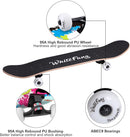 WhiteFang Skateboards for Beginners, Complete Skateboard 31 x 7.88, 7 Layer Canadian Maple Double Kick Concave Standard and Tricks Skateboards for Kids and Beginners by TinyTreasures Baby Boutique