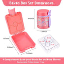 Bento Lunch Box Set With 10oz Soup Thermo, Leak-proof Lunch Containers with 4 Compartment, Kids Hot Thermo Food Jar/Insulation Lunch Bag, Food Containers for School（Mermaid） by TinyTreasures Baby Boutique