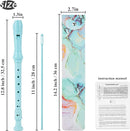 Recorder Instrument for Beginner Adults,8-Hole Soprano Descant Recorder Music Flute with with Cleaning Rod & Leather Case For Home Entertainment(2-Blue Green Splash-ink) by TinyTreasures Baby Boutique
