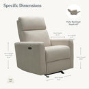 Nurture& The Glider – Premium Power Recliner Nursery Chair with Stationary Headrest | Designed for Comfort and Simplicity | Built-in USB Charger by TinyTreasures Baby Boutique