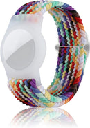 Kids Bracelet Compatible with AirTag, GPS Kid Tracker Holder Braided Wristband for Apple Air Tag, 2022 Upgraded Nylon Adjustable Anti Lost Airtag Watch Band for Kids Children Elders (Rainbow) by TinyTreasures Baby Boutique