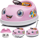 12V Dual Battery Electric Ride on Kids Bumper Car w/Remote Control,360 Degree Spin,Push Rod Rocker Horse Function,3-Speeds Babies & Toddlers Bumping Car Ride on Toy Gift for 1-4 Years Children (Pink) by TinyTreasures Baby Boutique