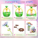 Plunack Flower Bouquets Toys for Kids Age 4-8, Flower Press Kit DIY Flowers Making Craft Kit for 4 5 6 7 Year Old Girls Arts & Crafts Toys Educational Handmade Activity Set, Birthday Gift for Girls 3+ by TinyTreasures Baby Boutique