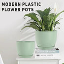 Plant Pots 10/9/8/7.5/7 inch Flower Pots with Multi Mesh Drainage Holes, Planters for Indoor Outdoor Garden Plants and Flowers. (Green) by GreenHaven Gardens