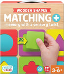 Chuckle & Roar - Matching+ Wooden Sensory Shapes - Logic Puzzles - Premium Wood Construction - Flat Board Puzzle Pieces for Ages 6 and up by TinyTreasures Baby Boutique