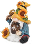 Hodao Spring Resin Garden Bumble Bee Themed Gnome Decorations-Solar-Powered Radiance-Honey Gnomes World Day Gifts Summer Lawn Garden Porch Sculptures & Statues Decorations by GreenHaven Gardens