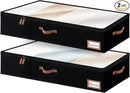 StorageWorks Extra Large Under Bed Storage Containers with Handles and Label Holder, 2 Pack Ultra-thick Fabric Underbed Bins, Closet Organizer for Clothes, Blankets, Sweater by CozyNest Decor
